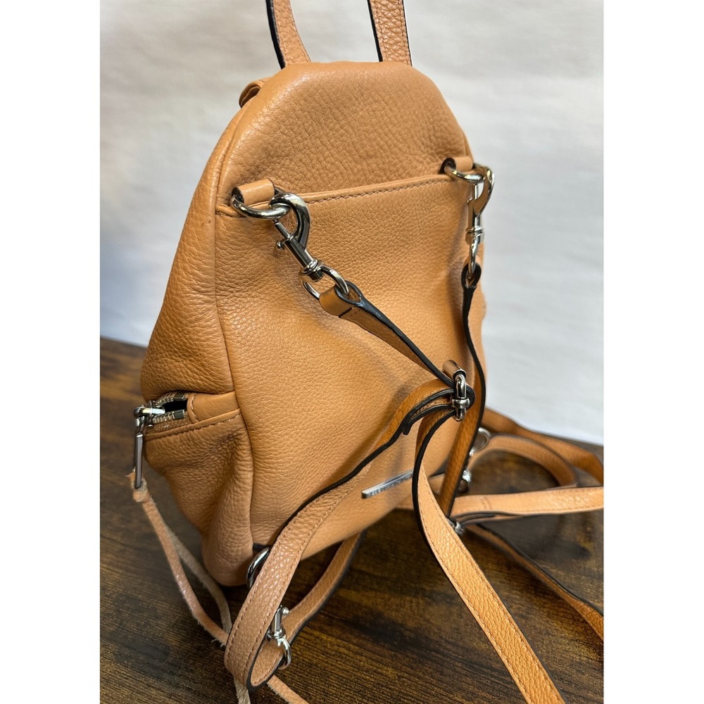 Rebecca Minkoff Backpack Purse Pebbled Leather Silver Hardware Fringe Tassel Bag - Picture 8 of 16